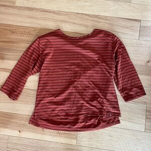 Mountain Hardwear Rust and Black Striped Top